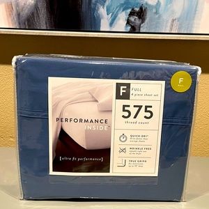 Kensington Blue 575tc 4 Piece Sheet Set- FULL- NEW IN BOX